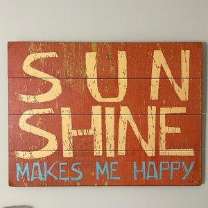 Sunshine Makes Me Happy Wood Painted Picture
